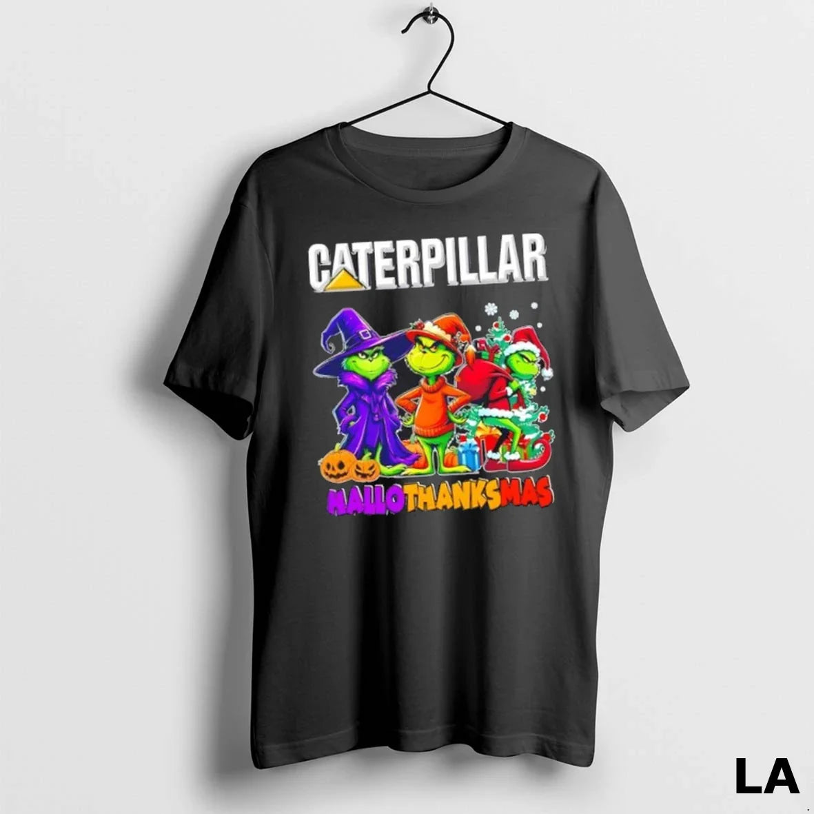 Original Caterpillar X Grinch Cosplay Hallothanksmas Tee Stylish Style