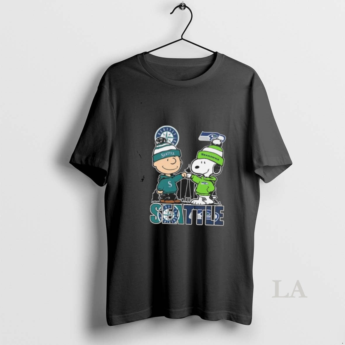 Original Charlie Brown And Snoopy Seattle Mariners X Seattle Seahawks