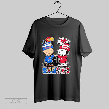 Original Charlie Brown And Snoopy Fist Bump Kc Jayhawks Chiefs