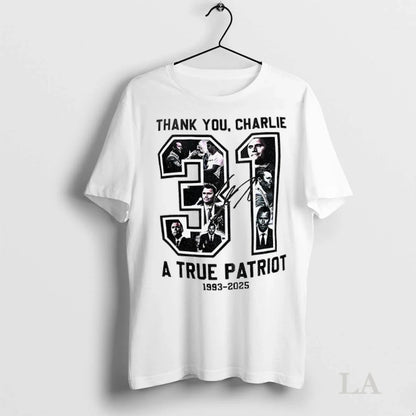 Original Charlie Kirk 31 Usa Freedom True Patriot Signature Tank Top