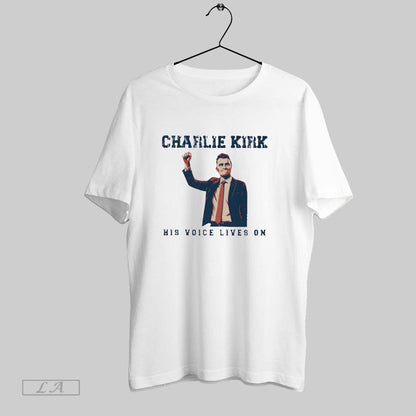 Original Charlie Kirk His Voice Lives Hoodie Retro Design