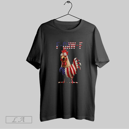 Original Chicken F Caw F Crazy Rooster Meme Usa Flag Long Sleeve