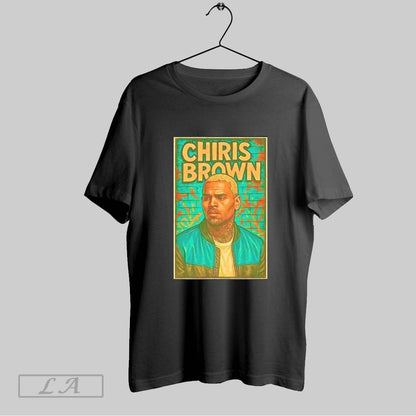 Original Chris Brown Tour Portrait Ladies Tee Authentic Apparel
