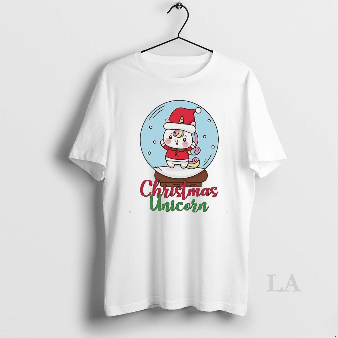 Original Unicorn Snow Globe Holiday Magic White Shirt Modern Outfit