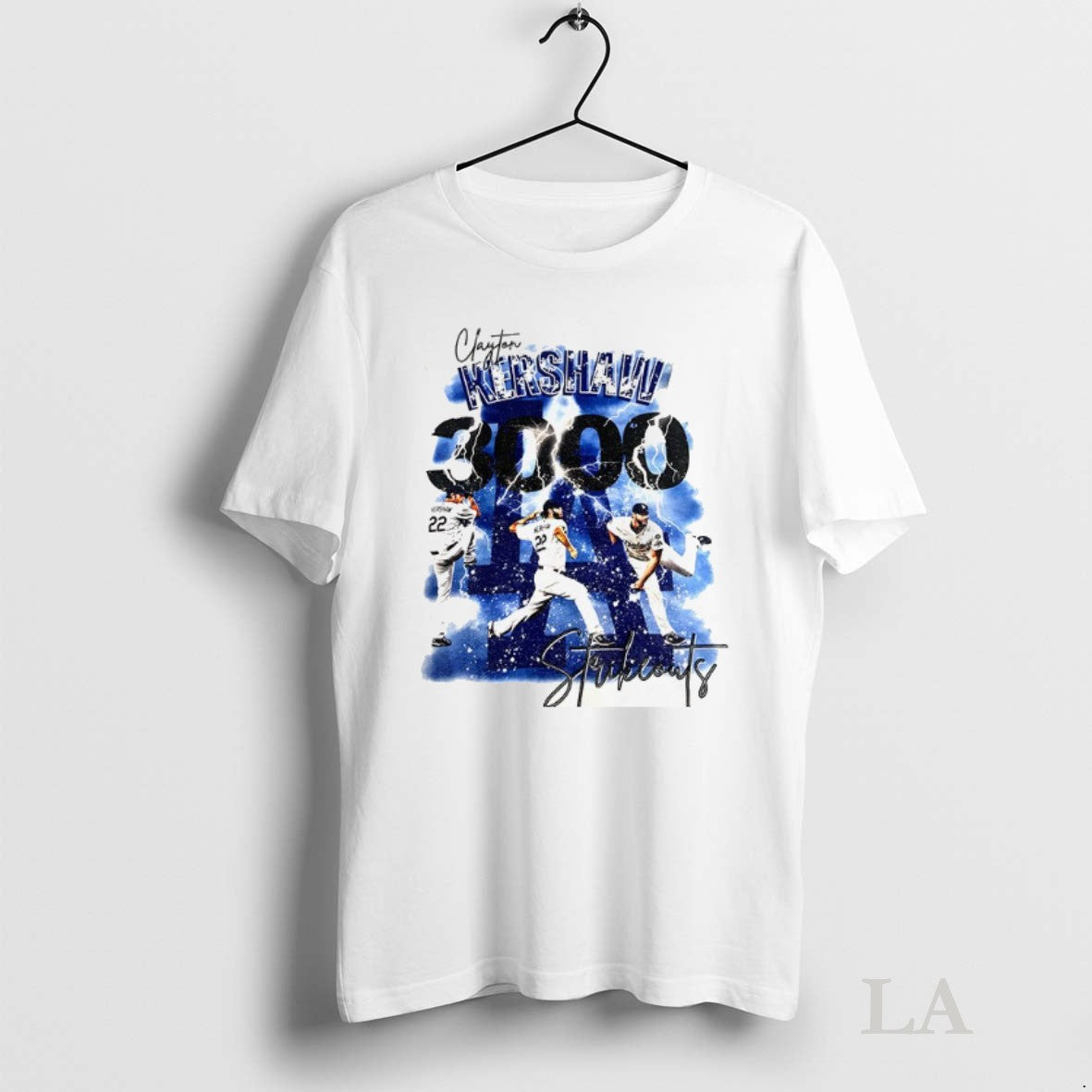 Original Clayton Kershaw 3000 Strikeouts Los Angeles Dodgers Mlb