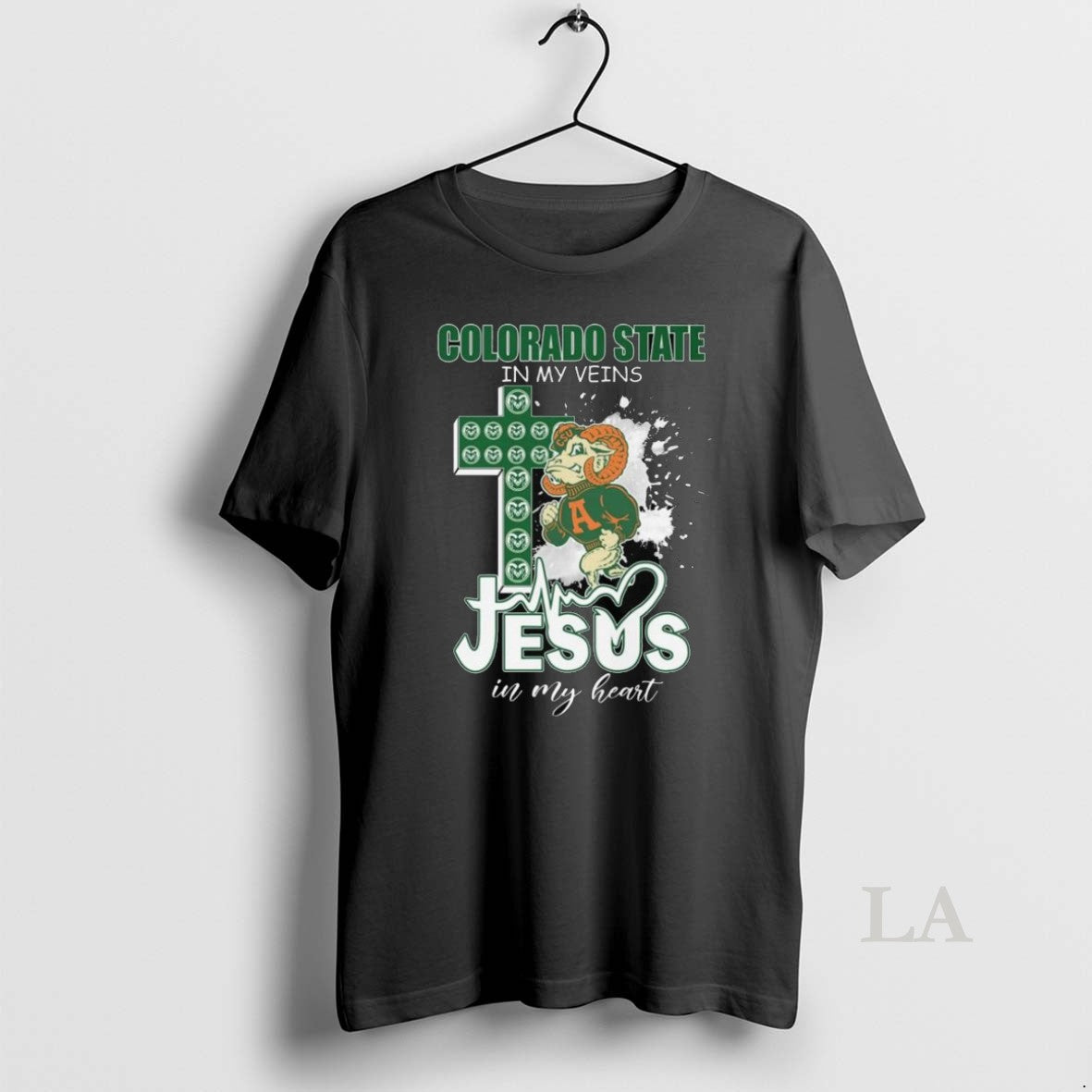 Original Colorado State Rams My Veins Jesus My Heart Mascot Long