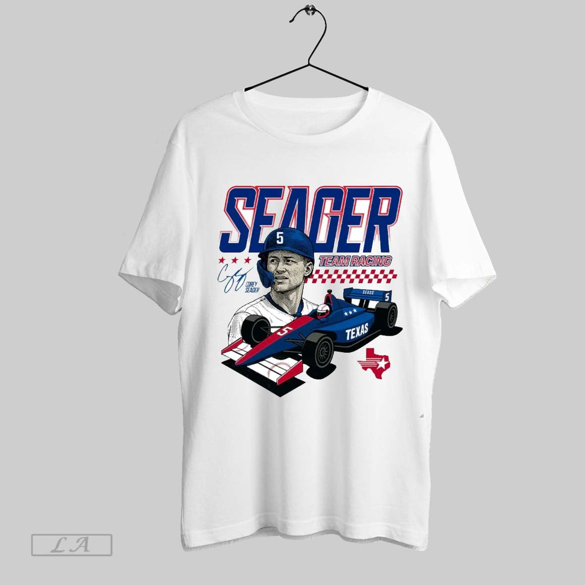 Original Corey Seager Team Racing Signature Texas Rangers Tank Top