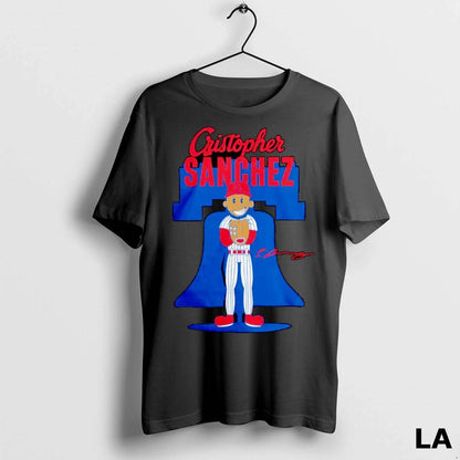 Original Cristopher Sanchez Philadelphia Phillies Cartoon Liberty