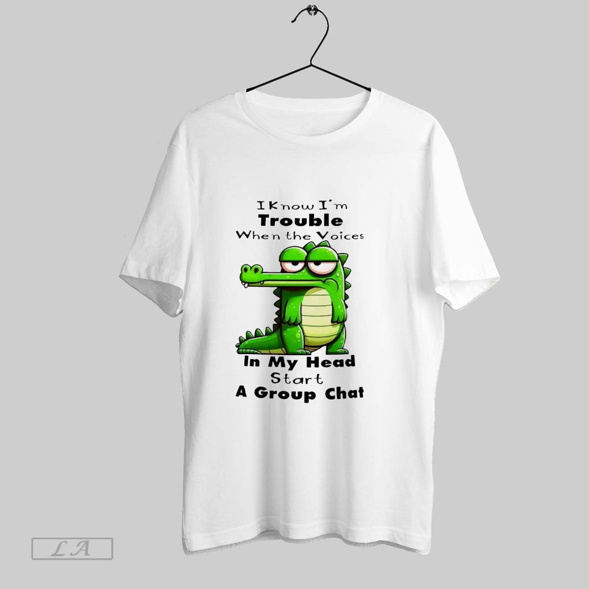 Original Crocodile I Know Im Trouble When Voices My Head Start Hoodie