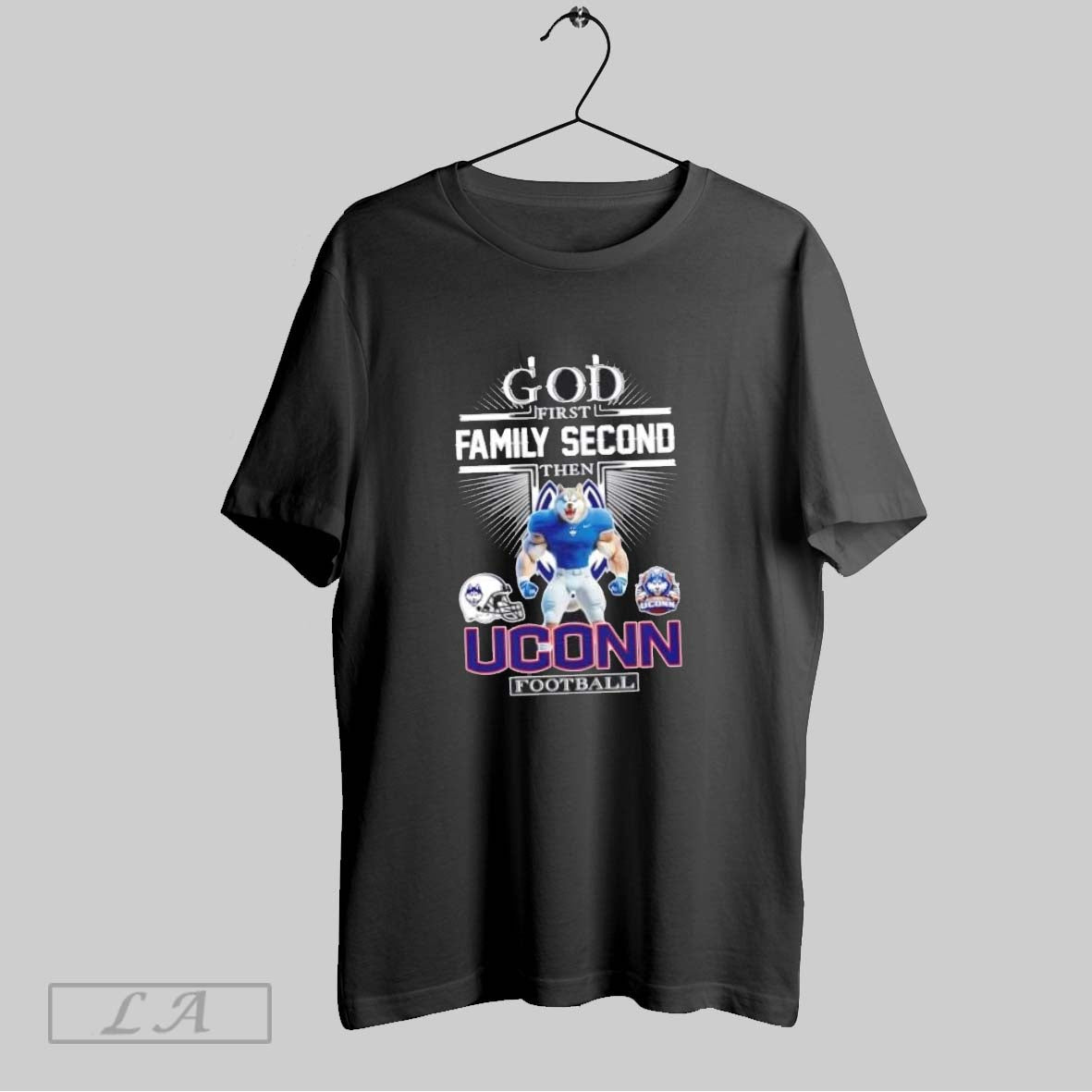 Original Cross God First Family Second Then Uconn Huskies Football