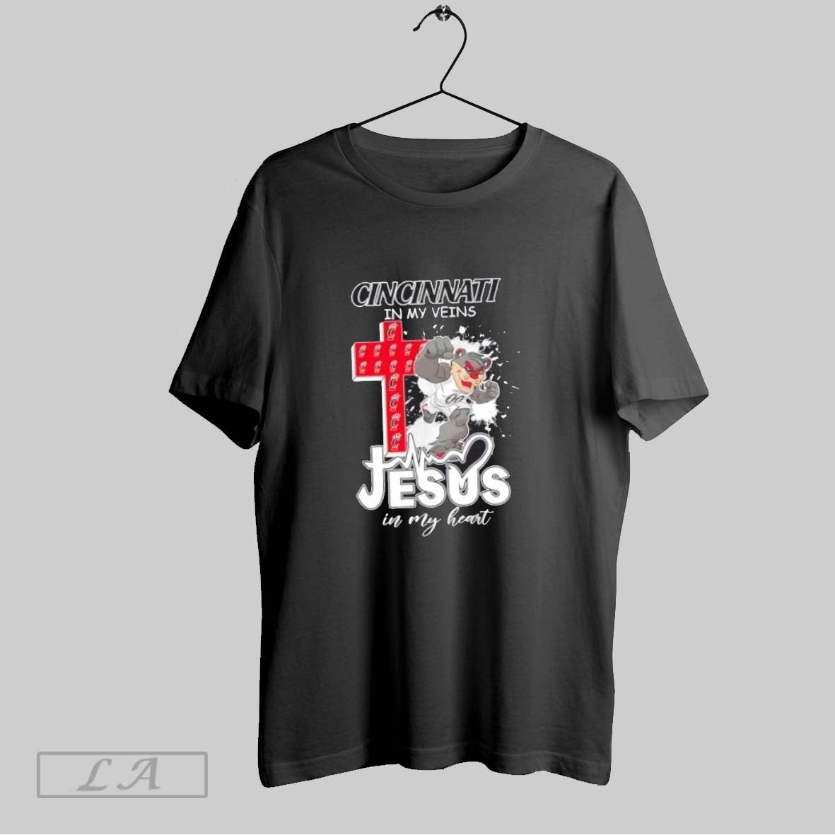 Original Cross Mascot Cincinnati Bearcats My Veins Jesus My Heart