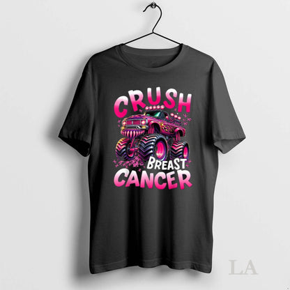 Original Crush Breast Cancer Monster Truck Tee Authentic Look