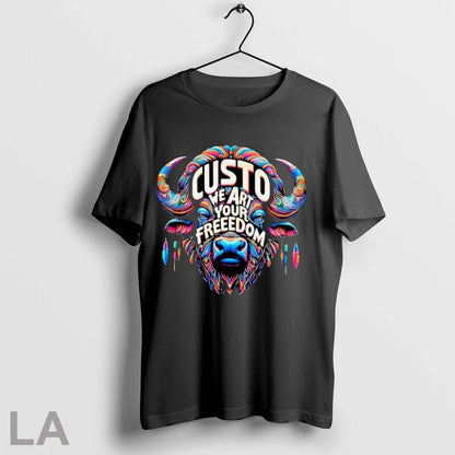 Original Custo We Art Your Freedom Colorful Buffalo Shirt Modern