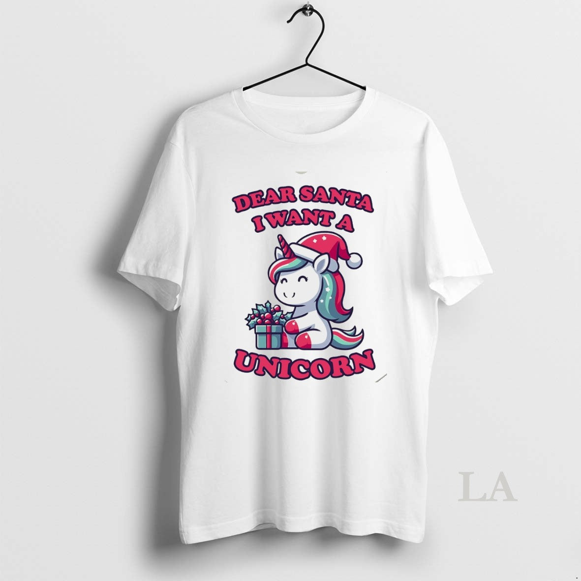 Original Dearsanta I Want Unicorn White Tee Elegant Merch
