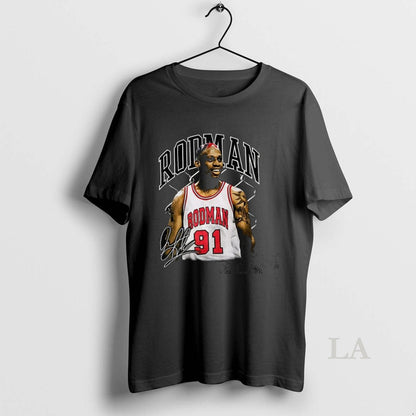 Original Dennis Rodman 91 Worm Signature Tee Exclusive Merch
