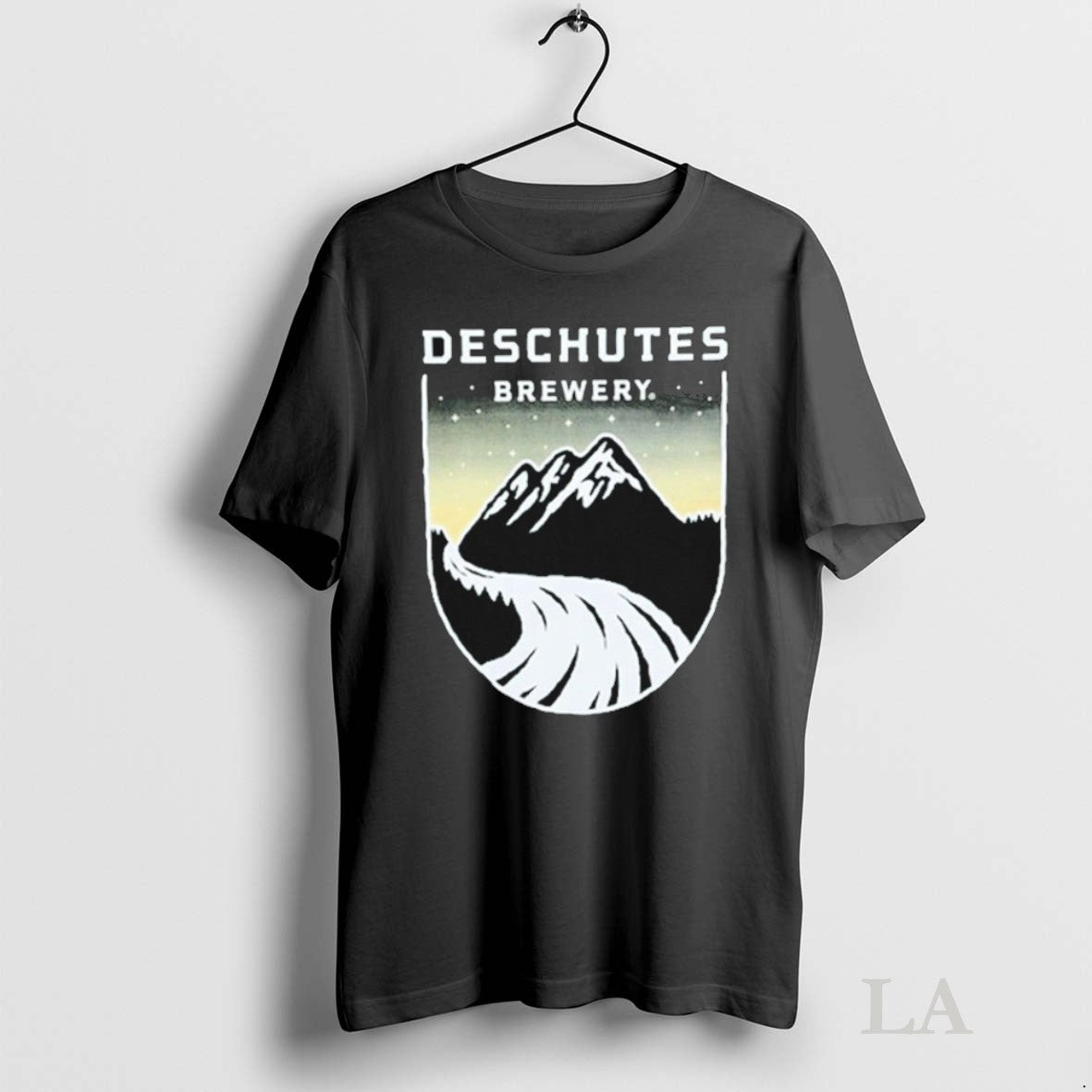 Original Deschutes Brewery Sunset Badge Mountain Tee Elegant Style