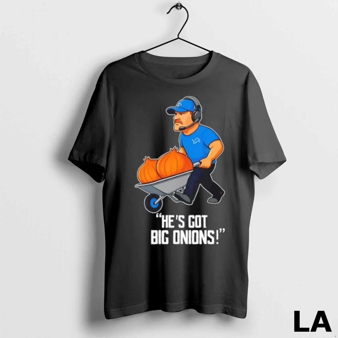Original Detroit Lions Dan Campbell Hes Got Big Onions Blue Royal