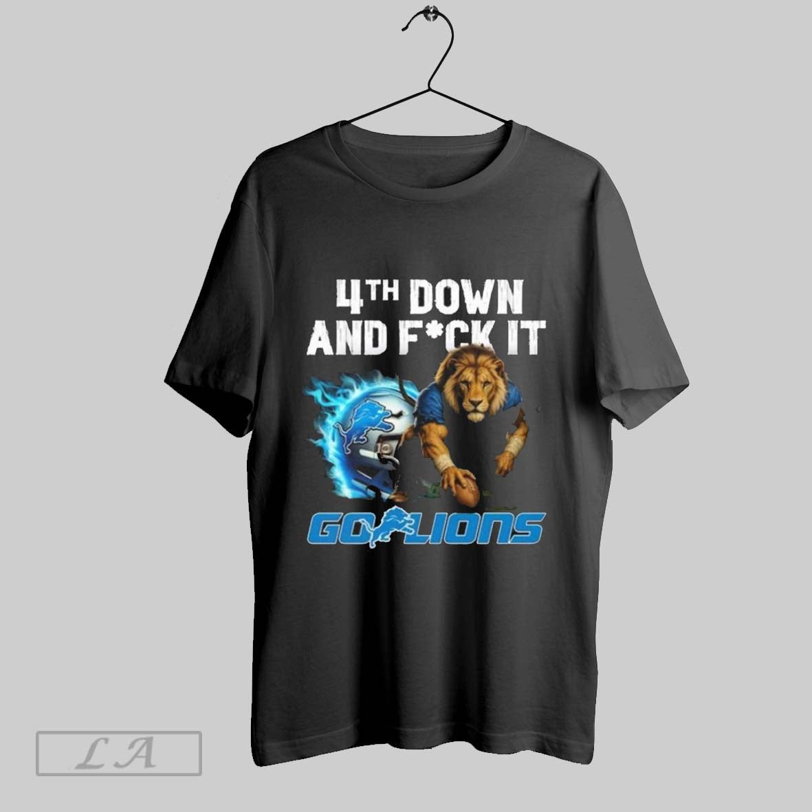 Original Detroit Lions Mascot 4Th Down And Fuck It Go Lions 2025 Long