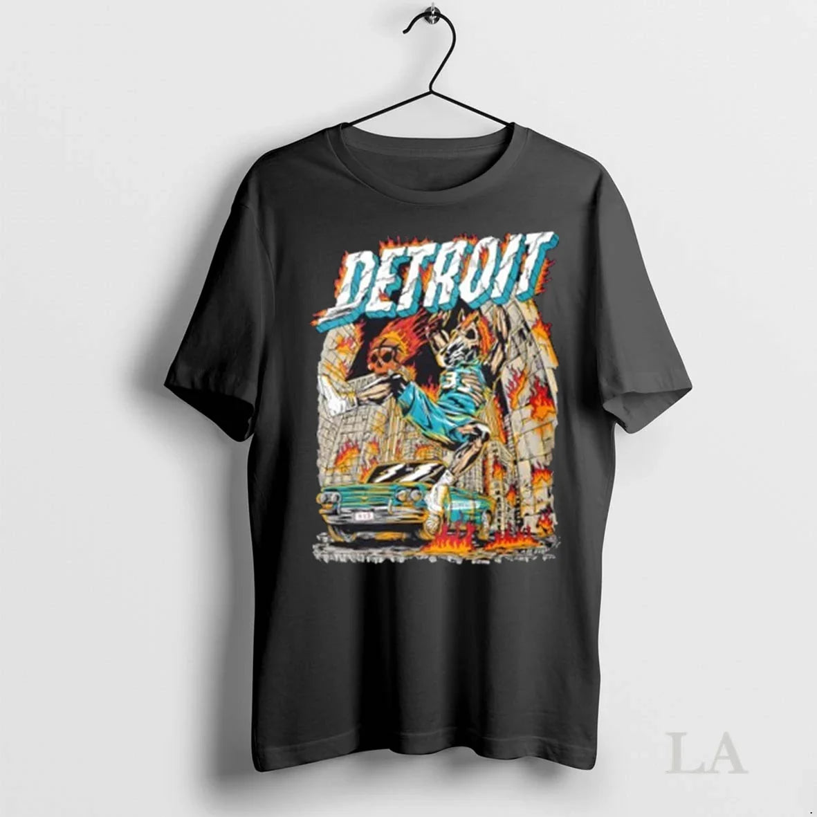 Original Detroit Pistons Monster Dunk Halloween Skeleton TShirt
