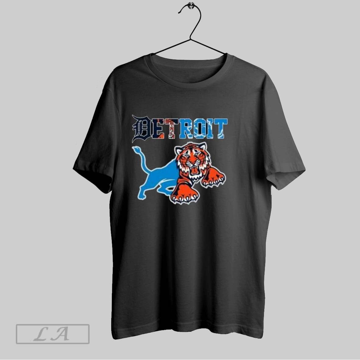 Original Detroit Tigers And Detroit Lions Mix Mascot 2025 Long Sleeve