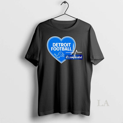 Original Detroit Football Its Complicated Heartbeat TShirt Vintage