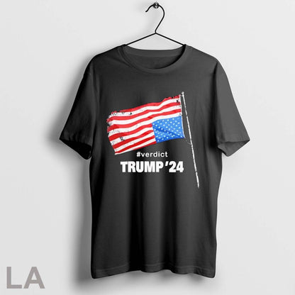 Original Distressed American Flag Trump 24 Verdict Political Shirt