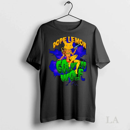 Original Dope Lemon Golden Wolf Sugar Cat Tee Elegant Art