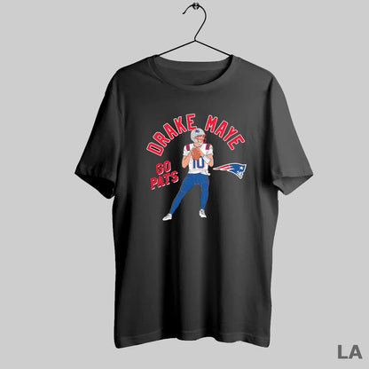 Original Drake Maye Illustrative Go Patriots Long Sleeve Designer