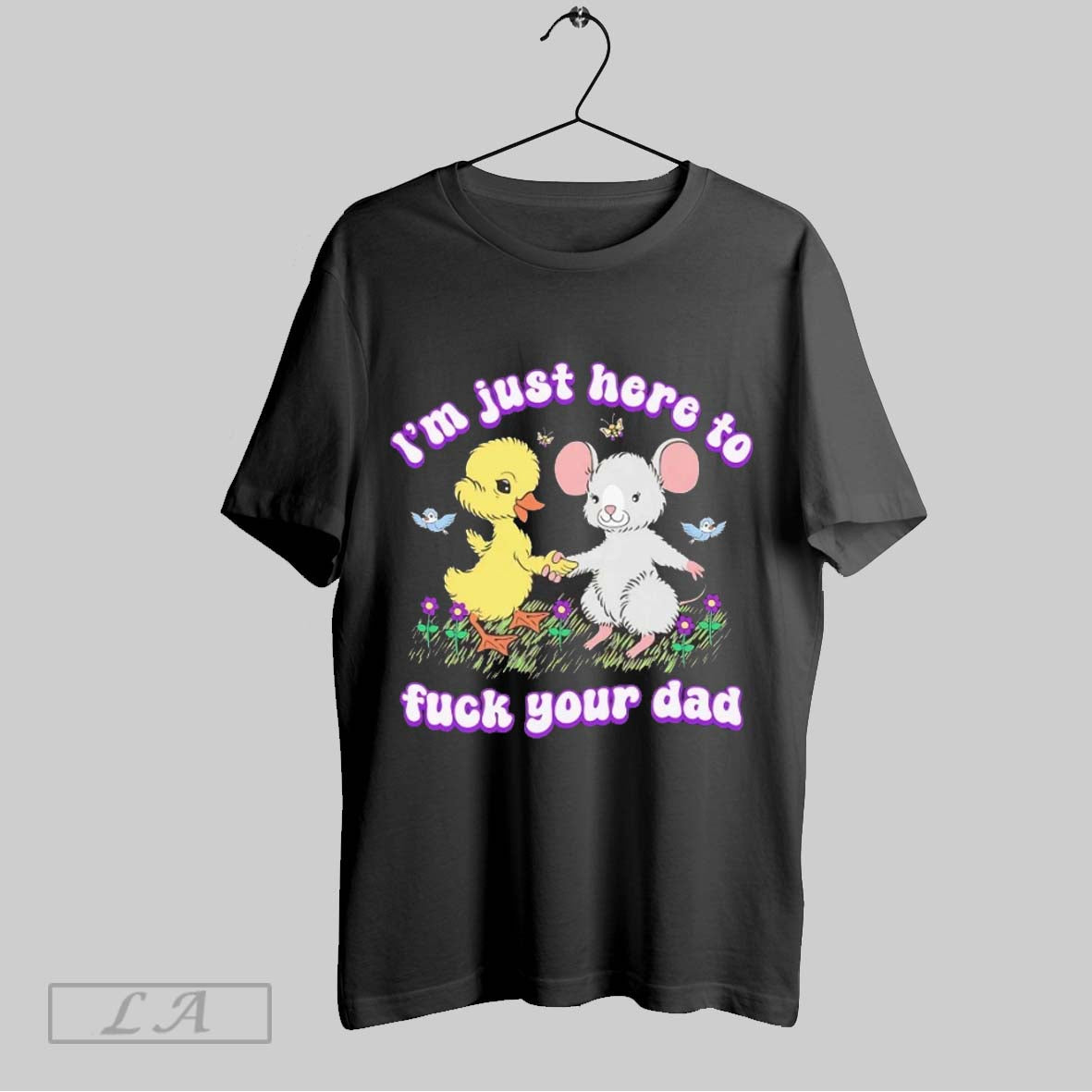 Original Duck And Rat Im Just Here To Fuck Your Dad Tank Top Retro Art