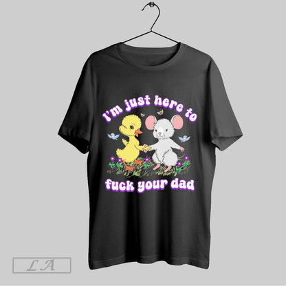 Original Duck And Rat Im Just Here To Fuck Your Dad Tank Top Retro Art