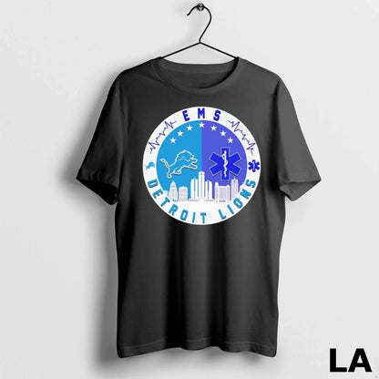 Original Ems X Detroit Lions City Skyline Circle Logo Hoodie Premium