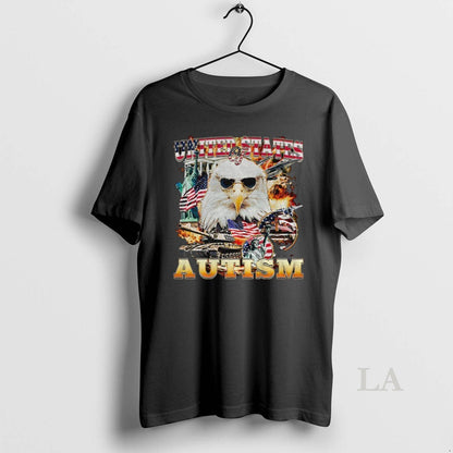 Original Eagle United States Autism American Flag Tee Unique Apparel