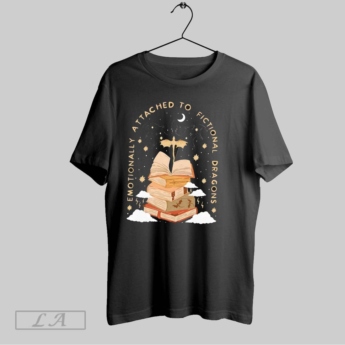 Original Emotionally Attached To Fictional Dragons Book Tee Premium