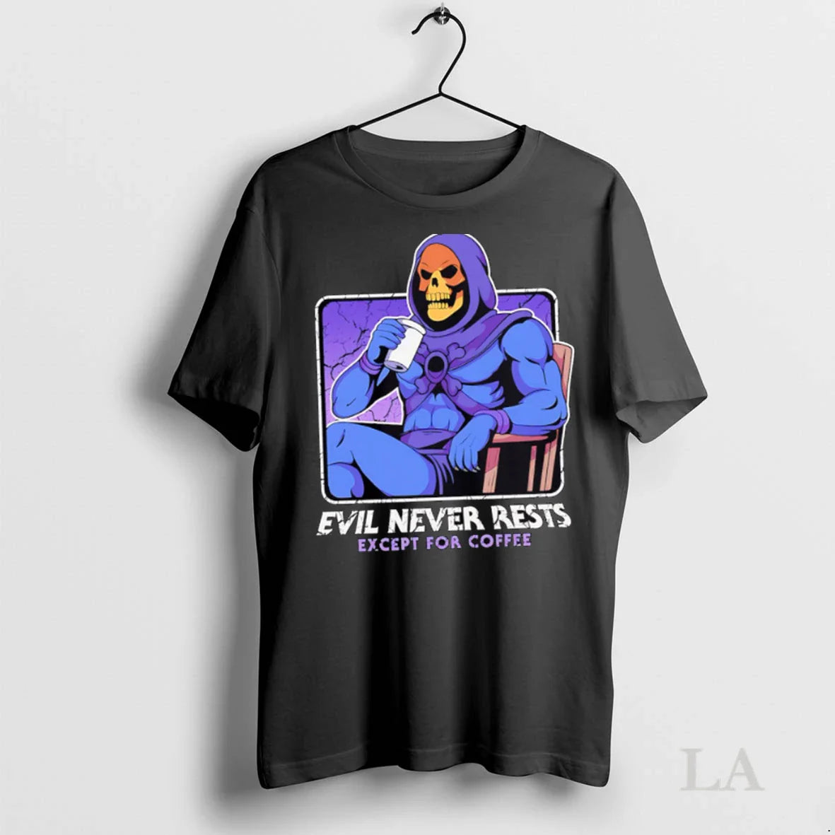 Original Evil Never Rests Except Coffee Shirt Vintage Gift