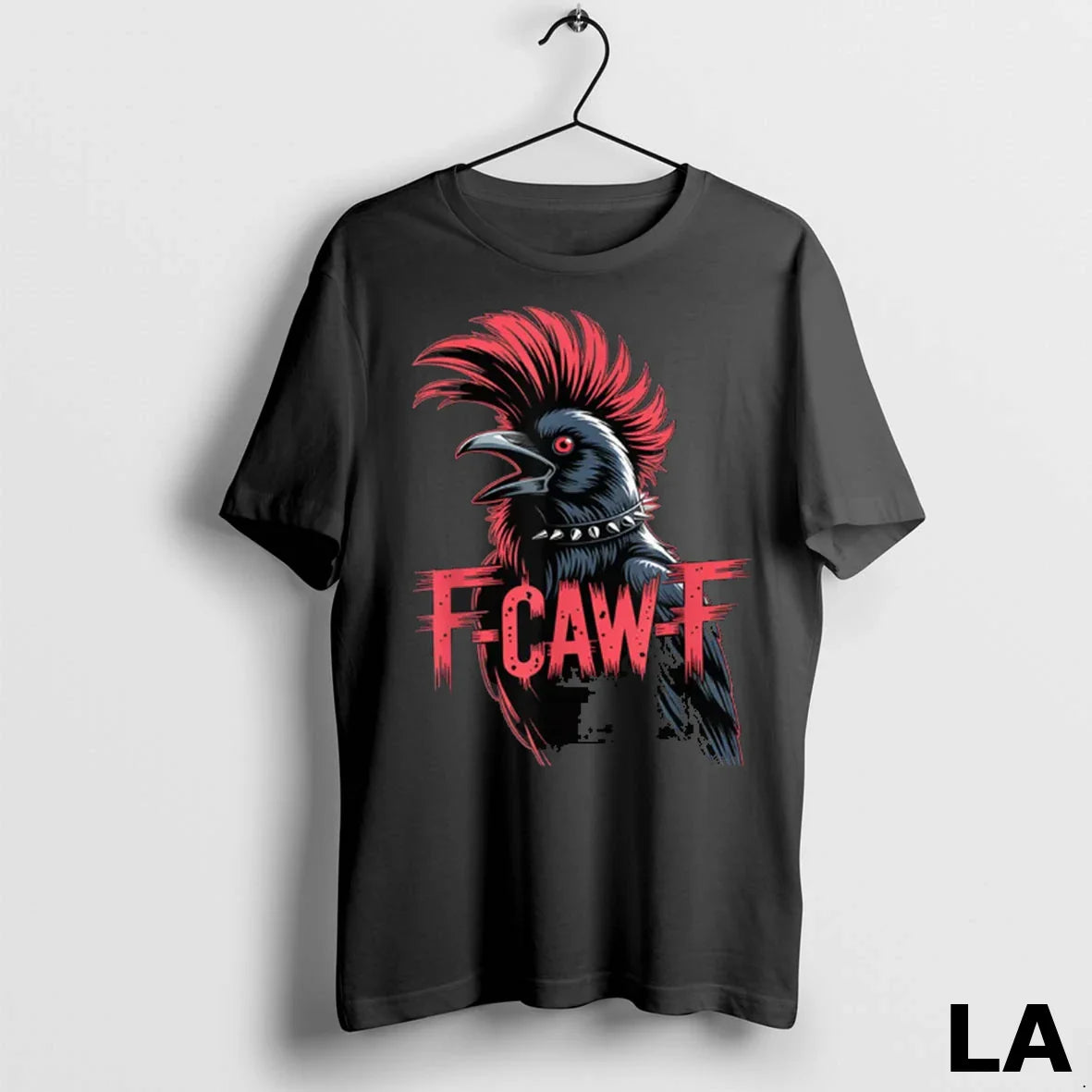 Original F Caw F Crow Gothic Moon Black Bird Halloween Tee Designer