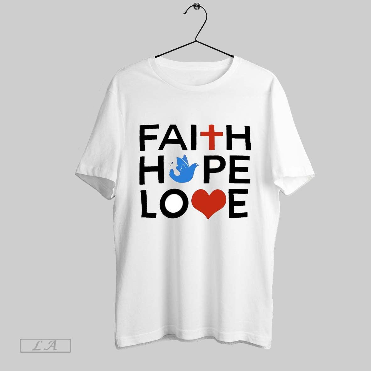 Original Faith Hope Love White S Shirt Retro Gift