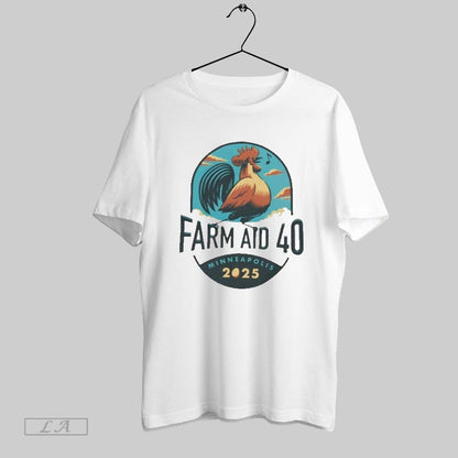 Original Farm Aid 40 Rooster Sings New Tee Stylish Style