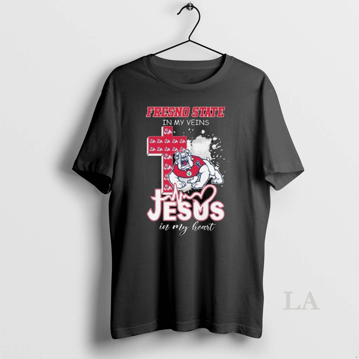 Original Fresno State My Vein Mascot Jesus My Heart Long Sleve TShirt