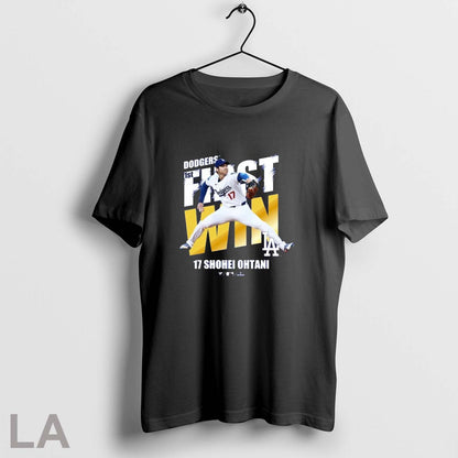 Original Shohei Ohtani Los Angeles Dodgers First Win Victory