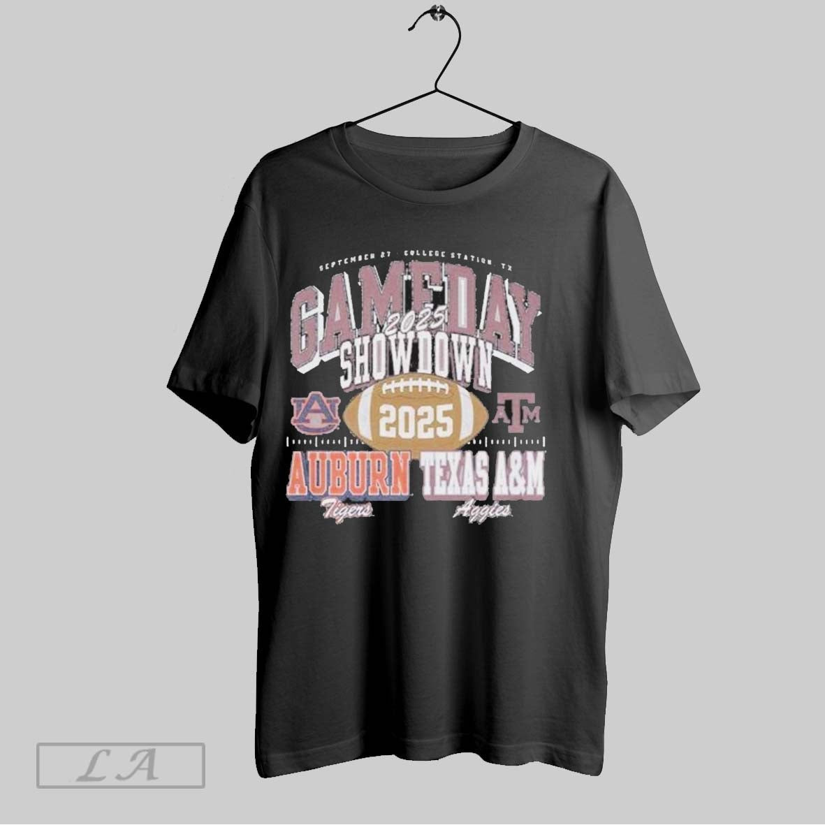 Original Gameday Showdown 2025 Texas Am Vs Auburn Matchup Tee Modern