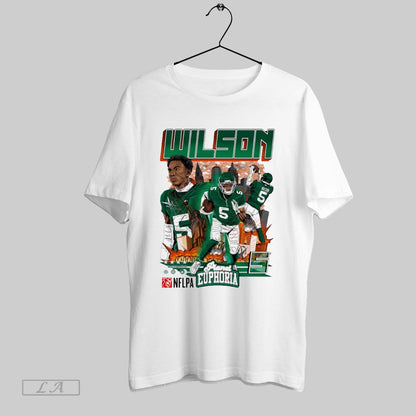 Original Garrett Wilson 5 New York Jets Football Comic Tee Exclusive