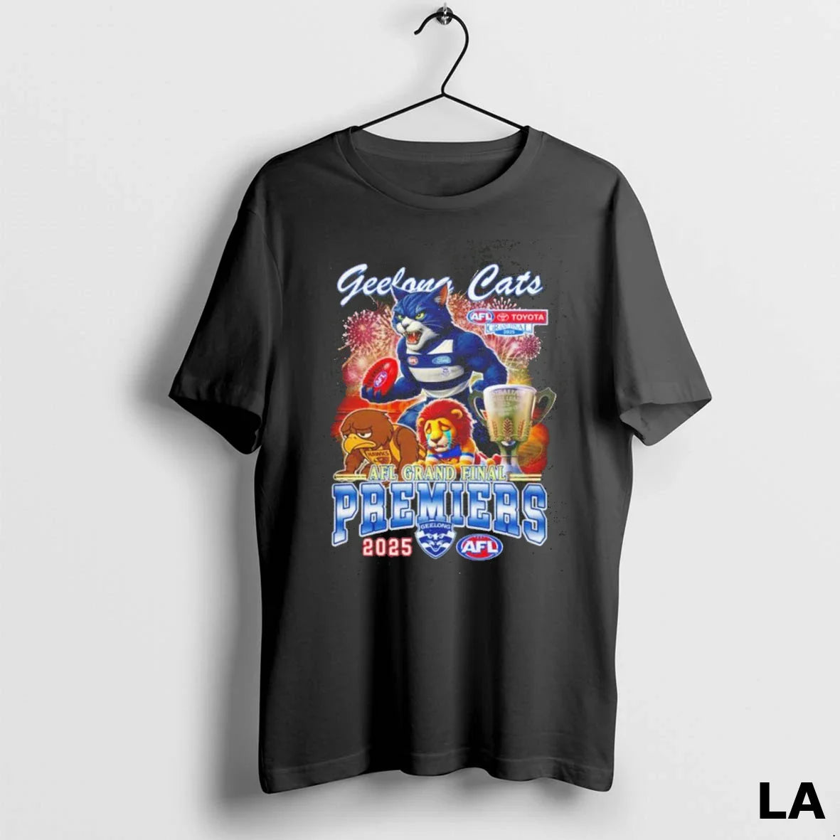 Original Geelong Cats 2025 Afl Grand Final Premiers Mascot Hoodie