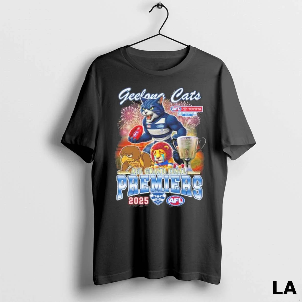 Original Geelong Cats Mascot 2025 Afl Grand Final Premiers Tee