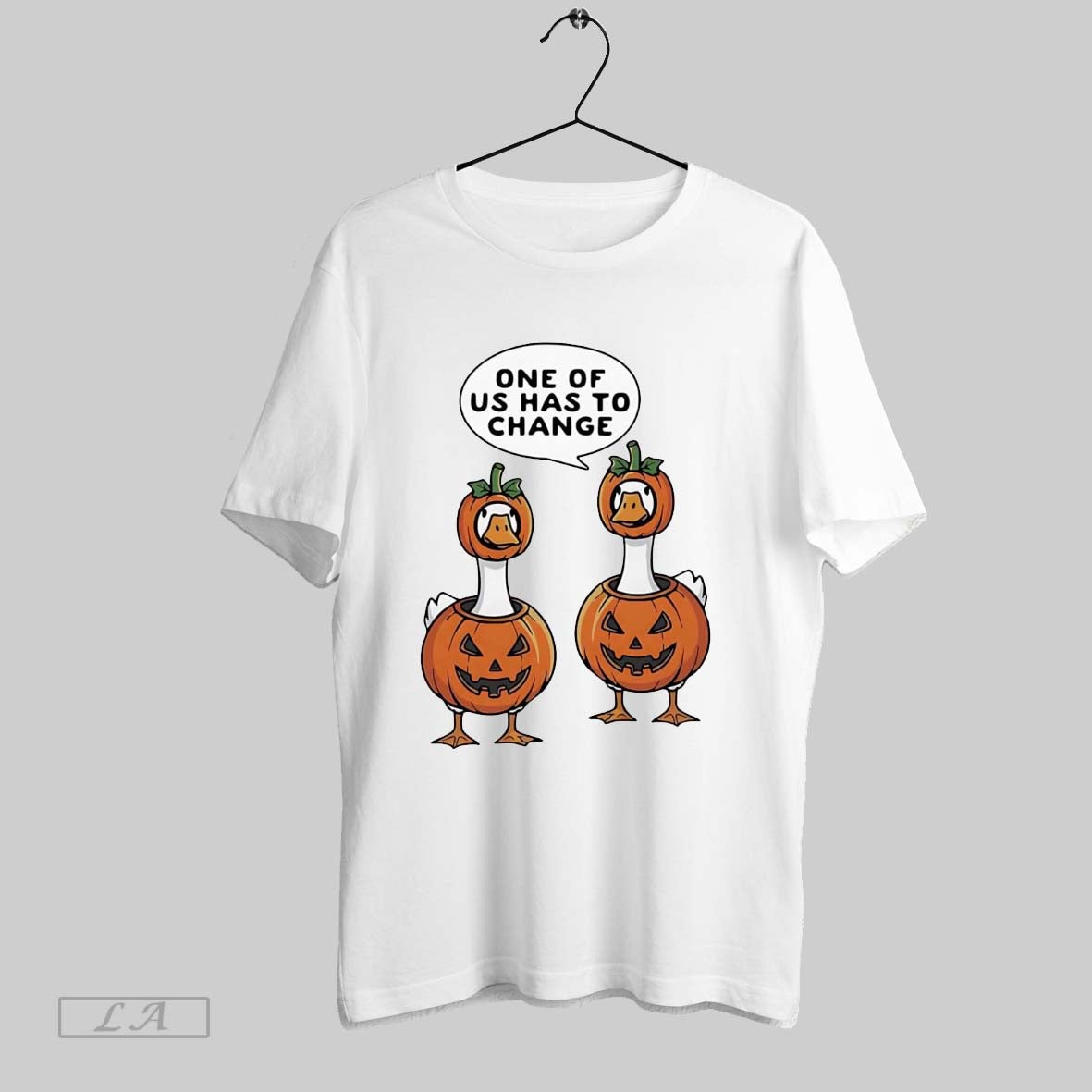 Original Geese One Us Has To Change Pumpkin Halloween Long Sleeve