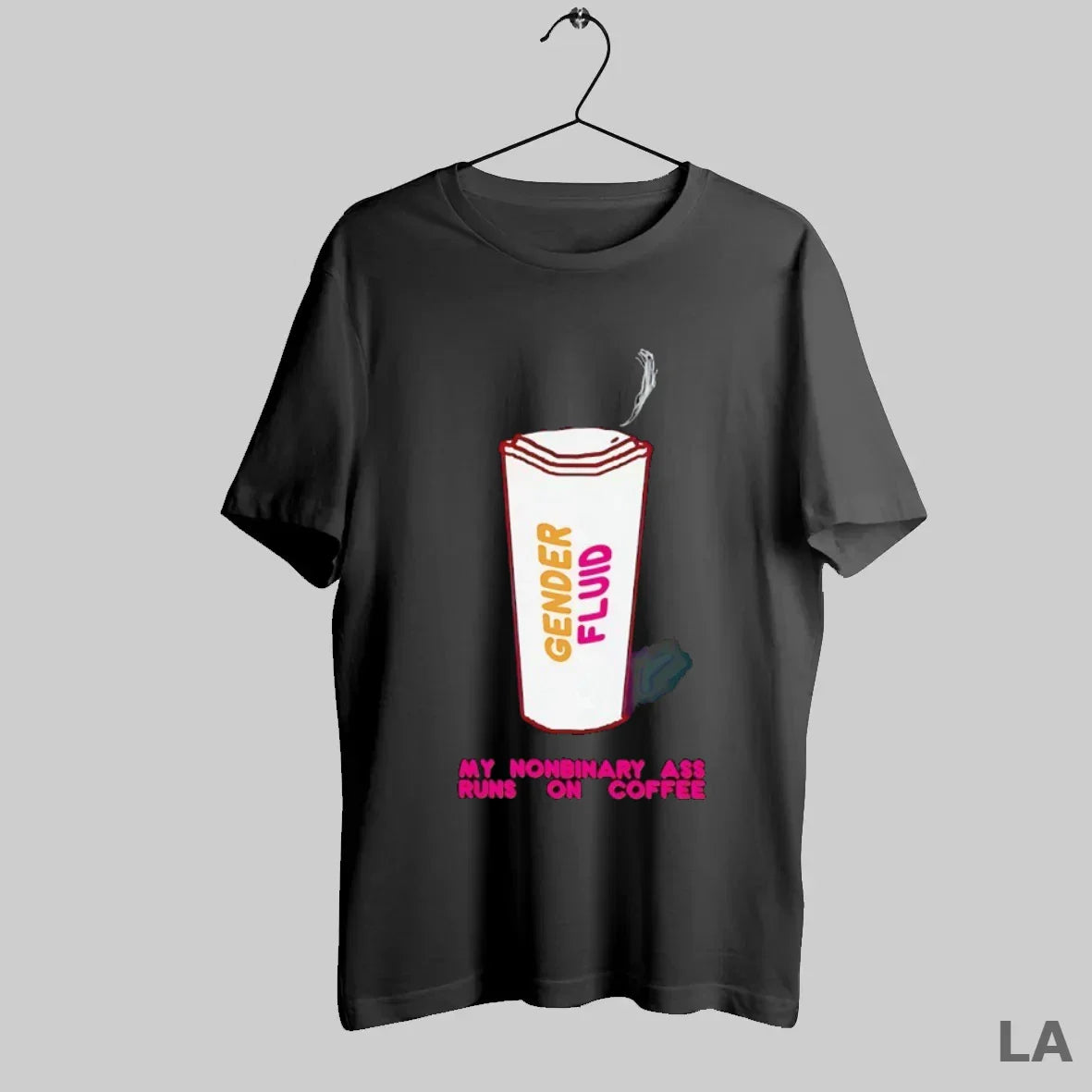 Original Gender Fluid My Nonbinary Ass Runs Coffee Tank Top Designer
