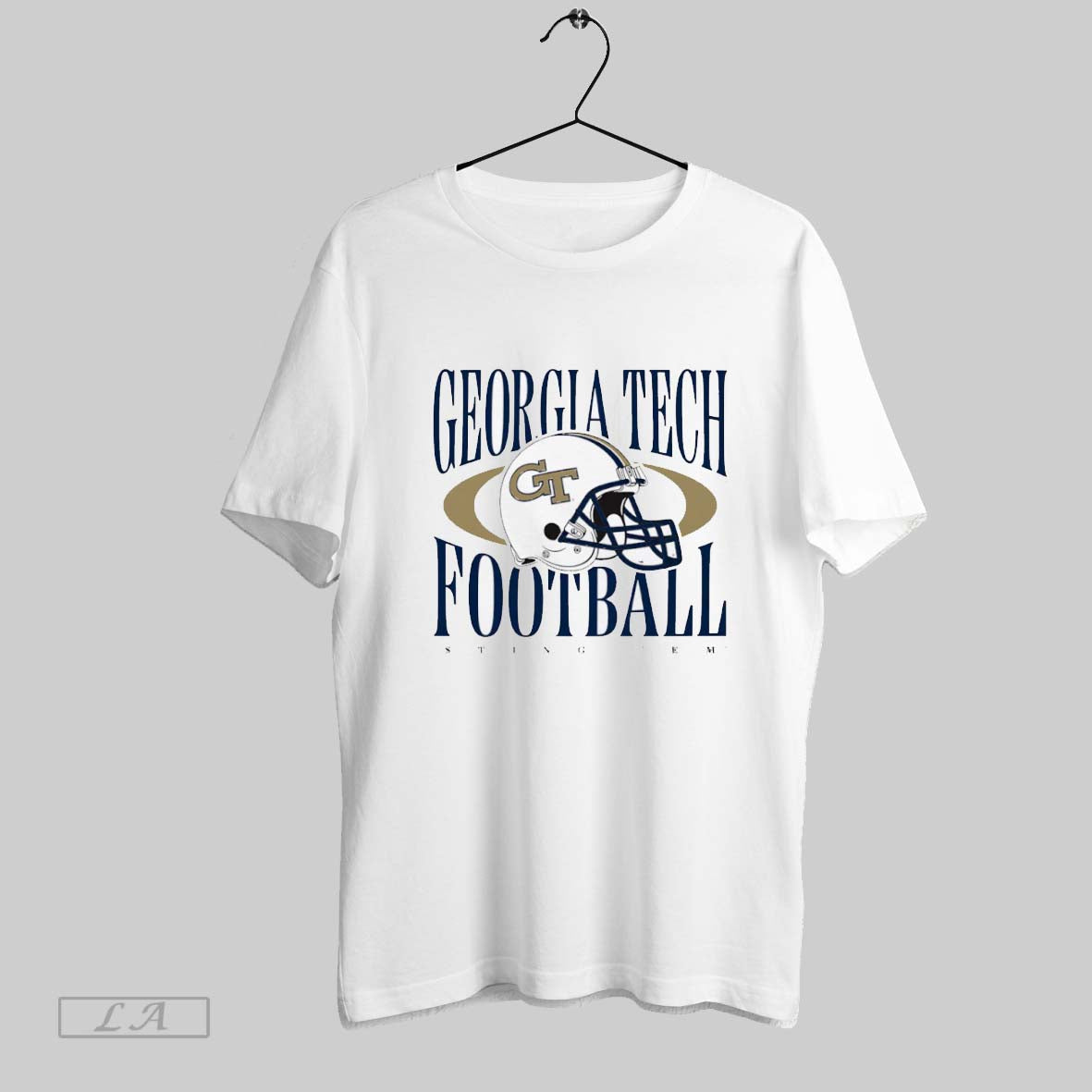 Original Georgia Tech Yellow Jackets Football Sting Em Helmet Tee