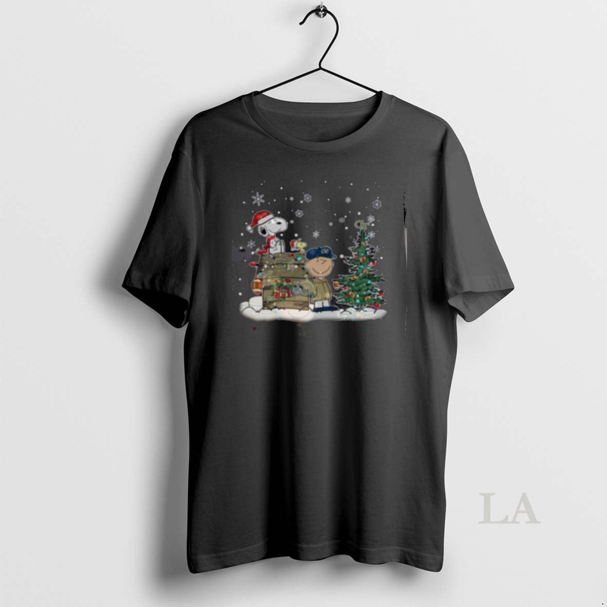 Original Georgia Tech Yellow Jackets Snoopy Charlie Brown Holiday Tee