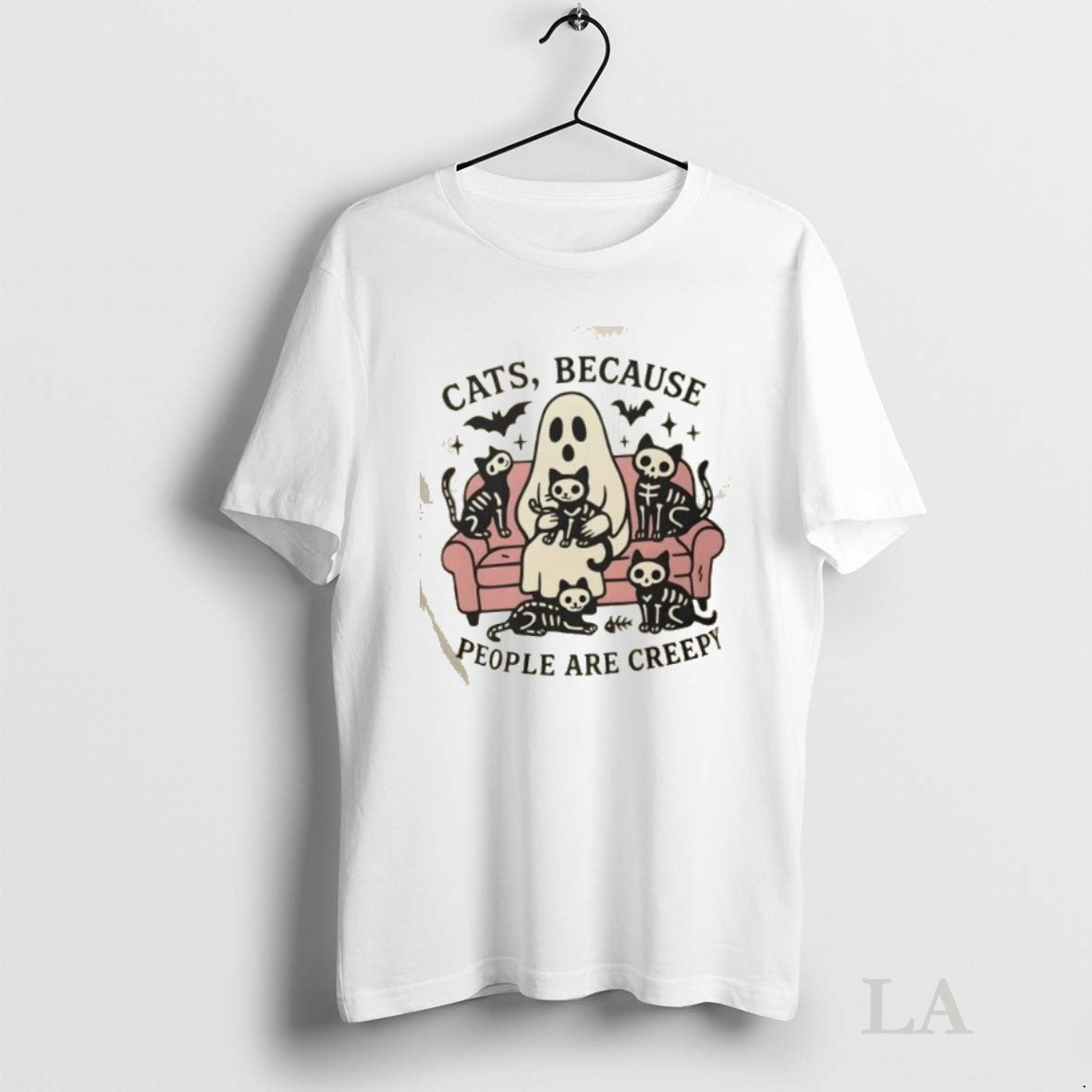 Original Ghost And Cats Because People Are Creepy Halloween Shirt