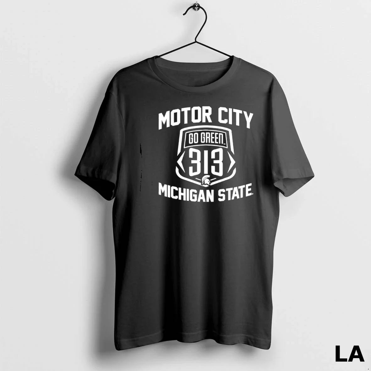 Original Go Green 313 Motor City Michigan State Football Tee