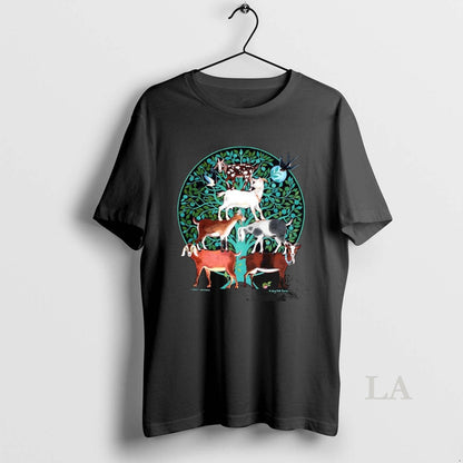Original Goat Tree Swallow Folk Art Long Sleeve Unique Fashion